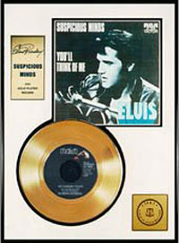 Suspicious Minds 24 kt Gold Record