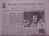 Newspaper With Death Of Elvis Presley